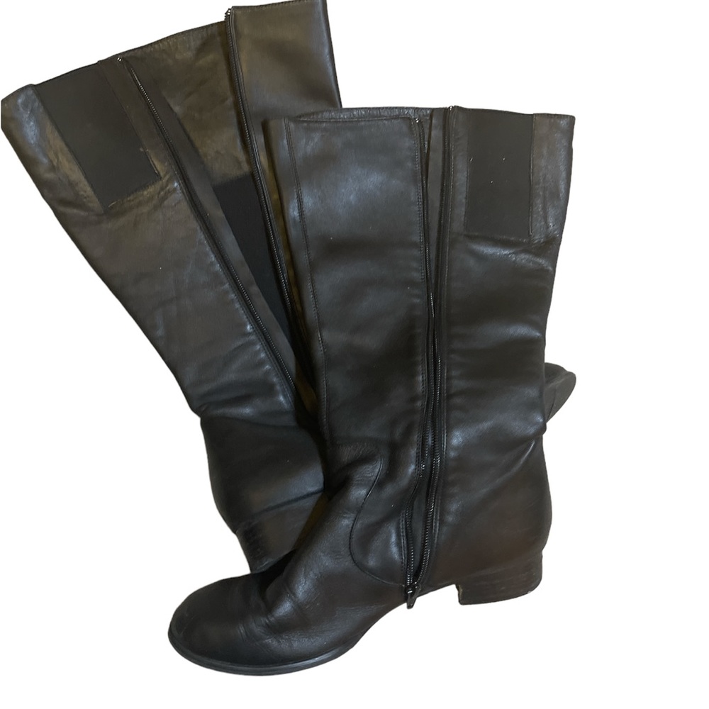 Black Knee High Fitzwell Leather Boots